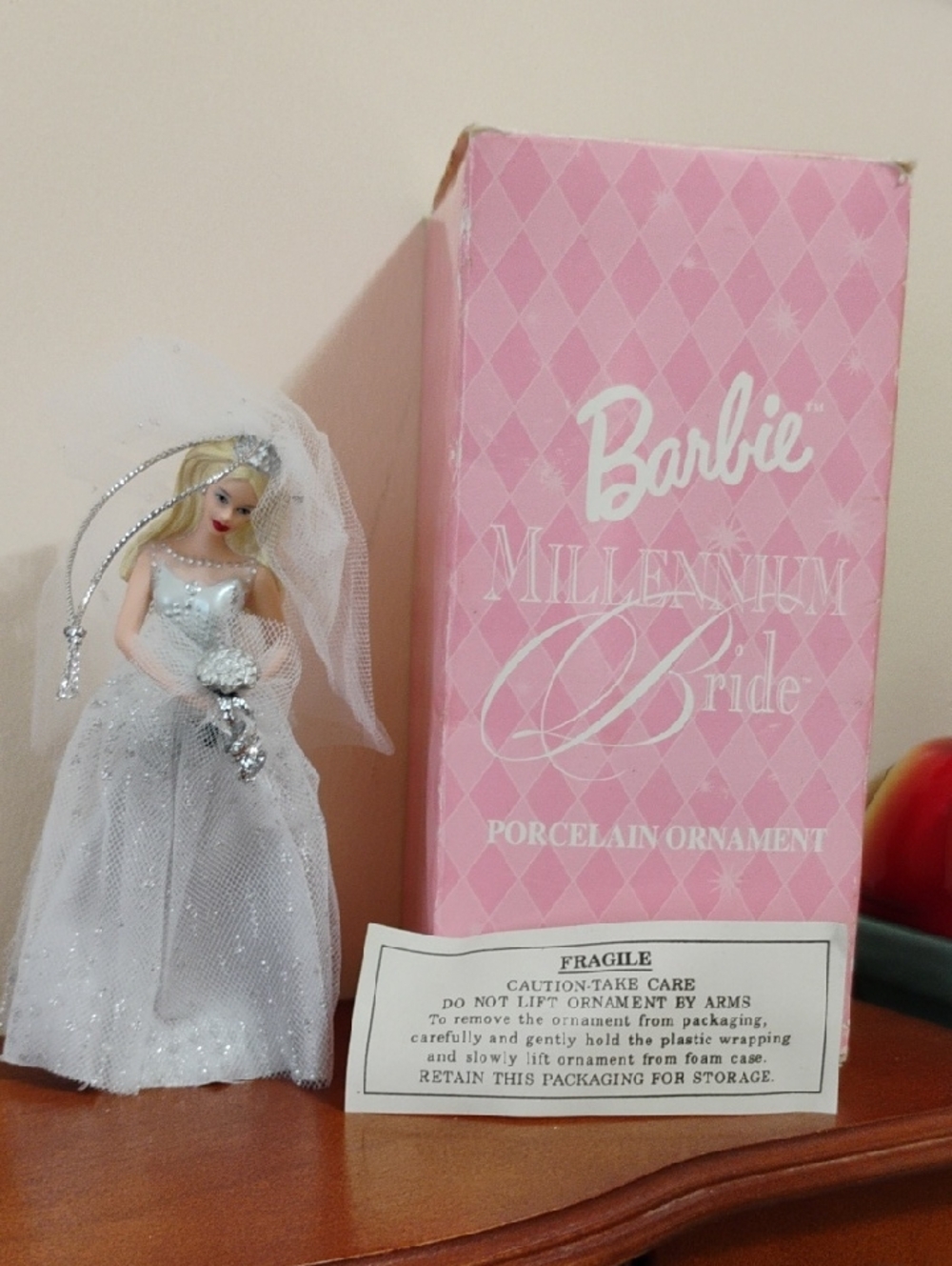 AVON Barbie Millennium Bride Porcelain Ornament - 2000